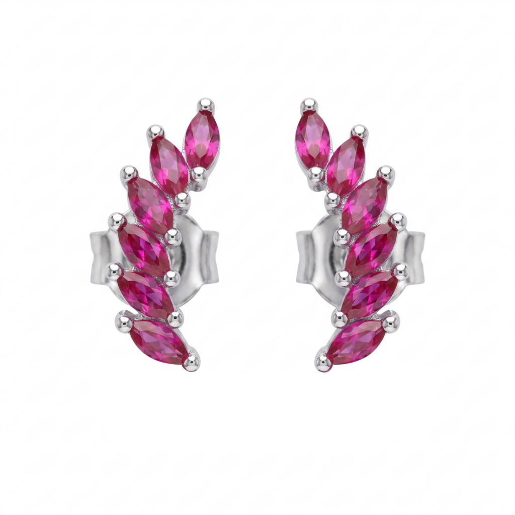 Ruby-leaf-studs