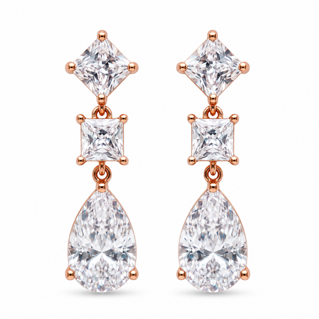 square-drop-down-earrings