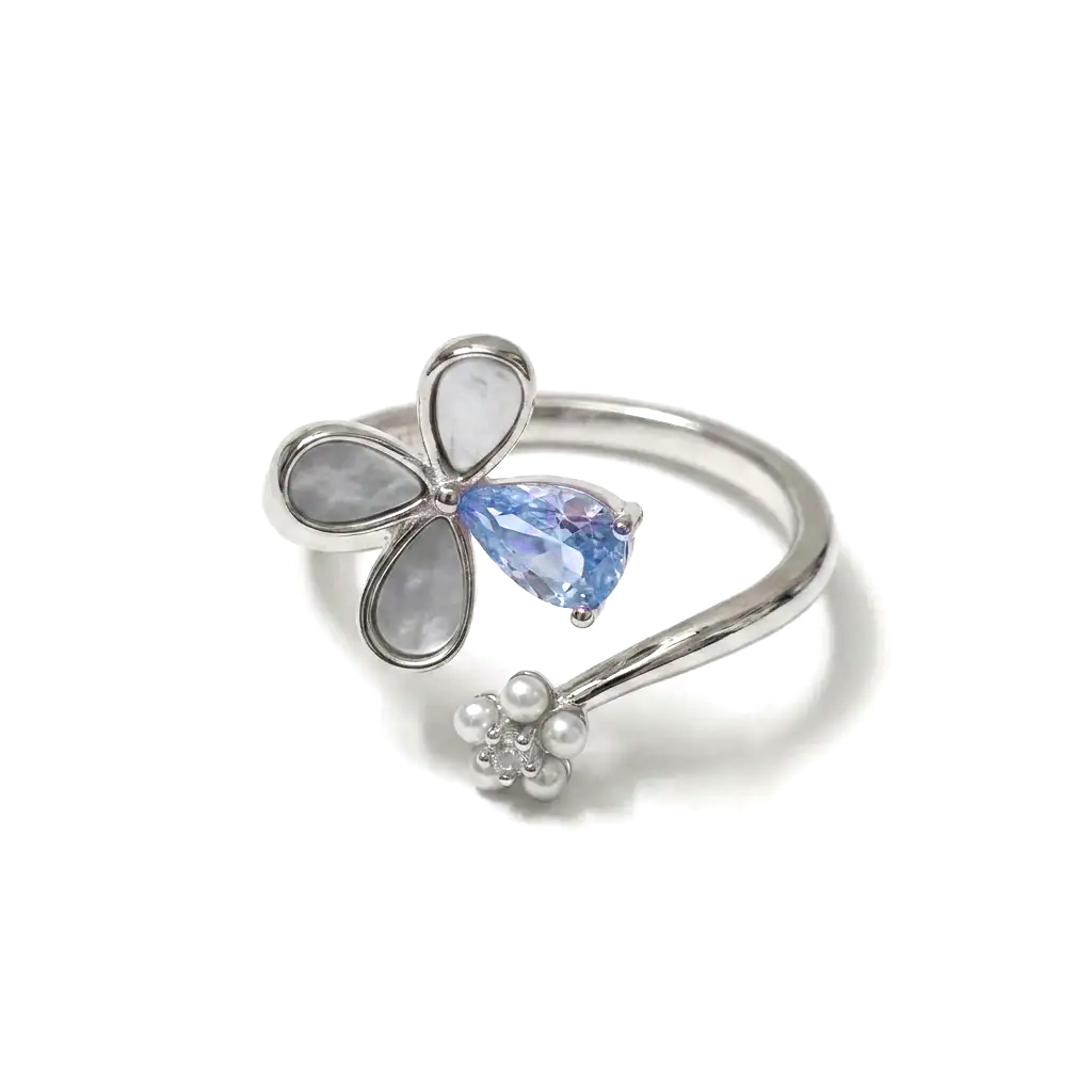 Blue-Clover-Pearl-Ring