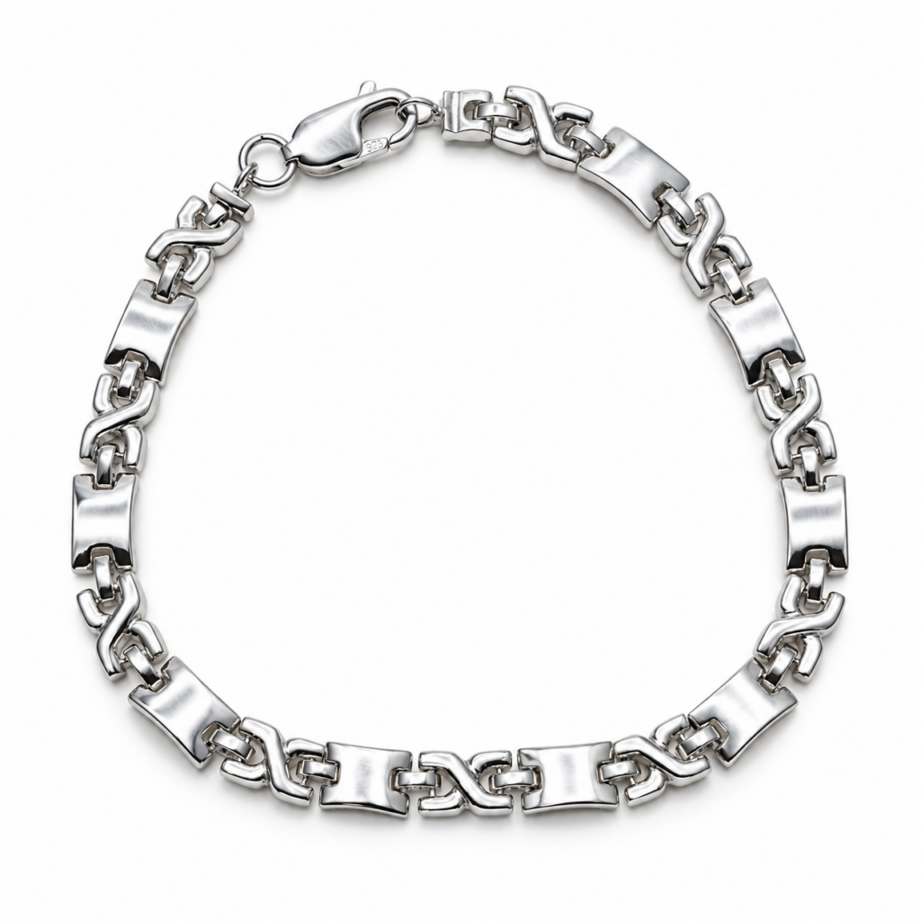 Geometric-Bar-Scroll-link-bracelet-for-Men