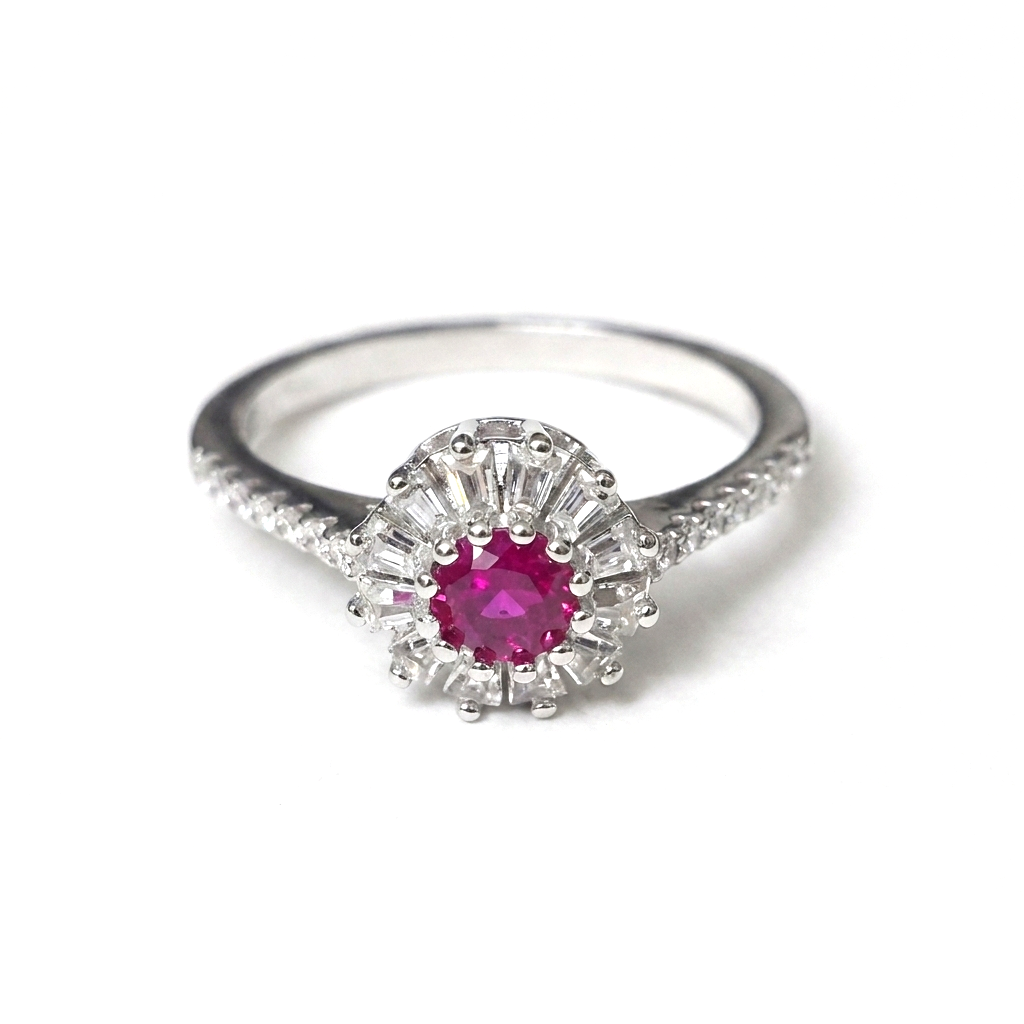 Ruby Sunburst Ring