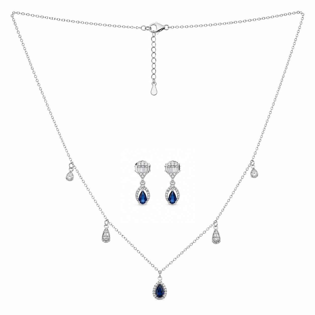 blue-halo-drops-pendant-set
