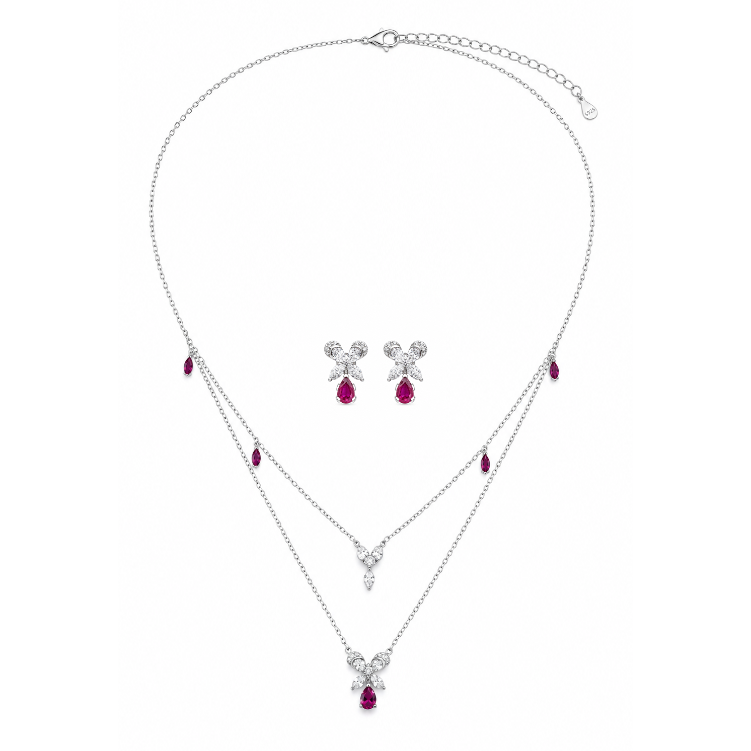 layered-ruby-butterfly-pendant-set
