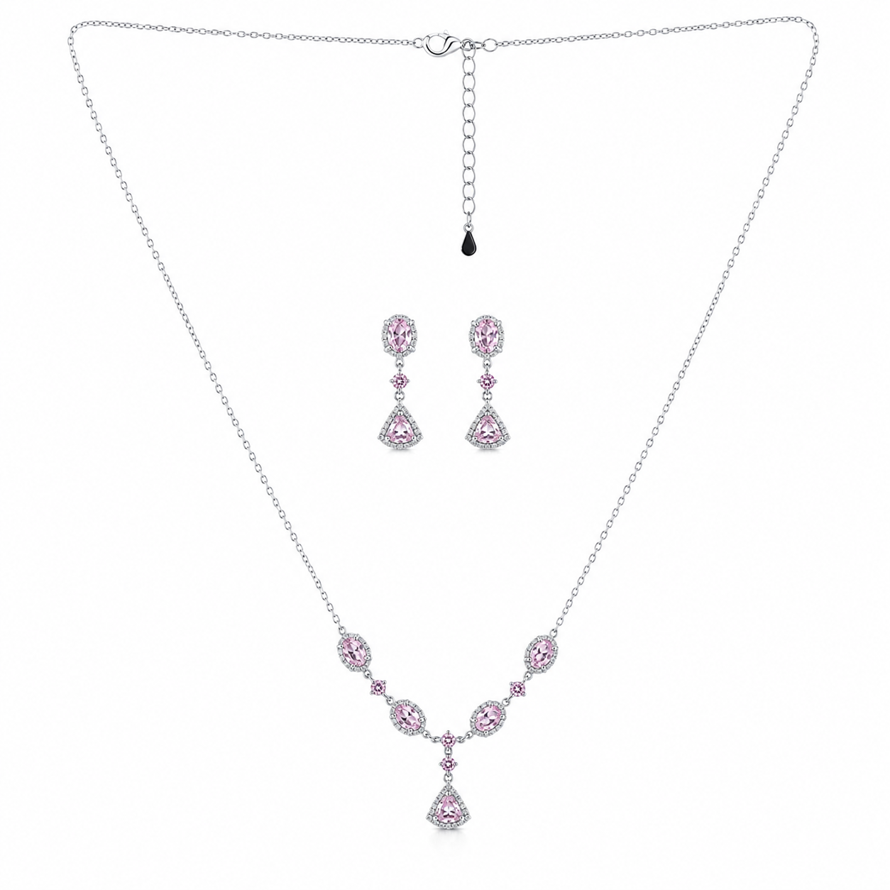 pink-halo-collar-pendant-set