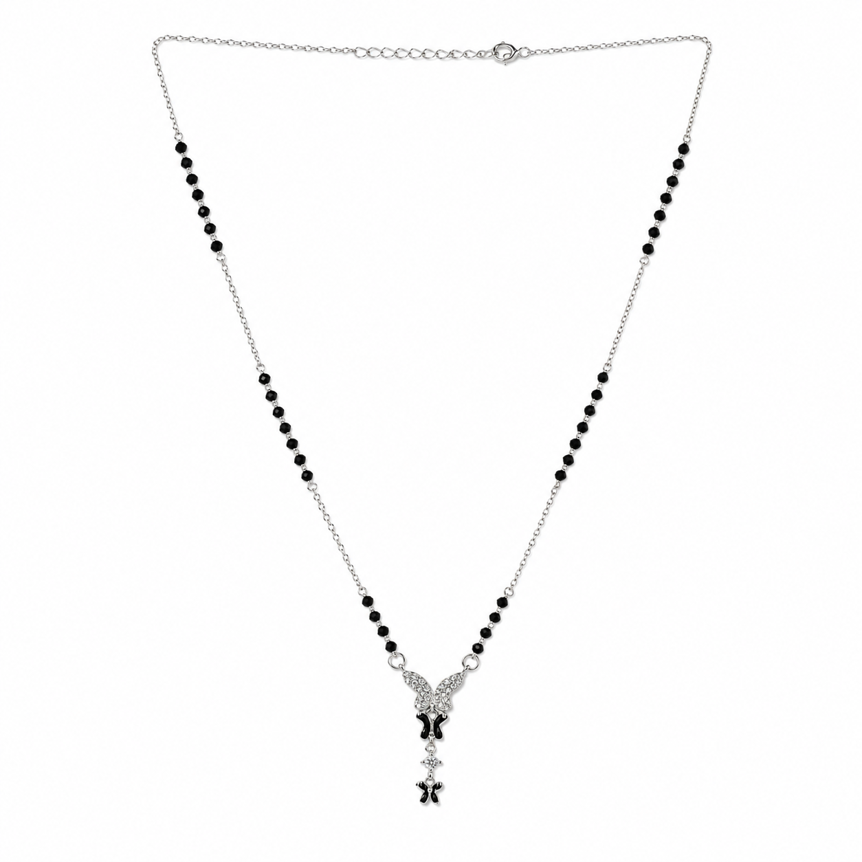 triple-butterfly-CZ-black-beads -mangalsutra