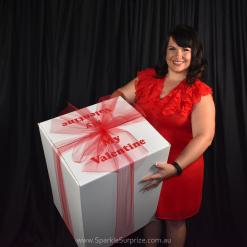 Valentines Box balloon gift delivery with bow