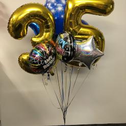 sparkle number balloon bouquet