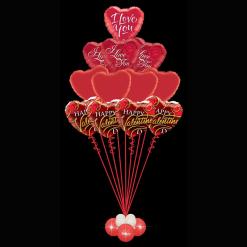 12 Valentines Foil Heart Balloons