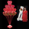 Valentines Ultimate Foil Bouquet with Giant Teddy