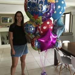 colourful birthday balloon bouquet