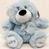 large 25cm blue teddy baby boy