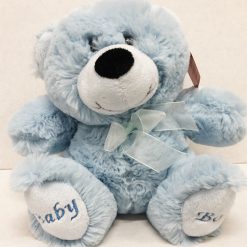 large 25cm blue teddy baby boy