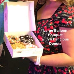 large balloon bouquet with 4 donuts2