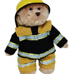 Fireman dressed teddy bear 23cm tall