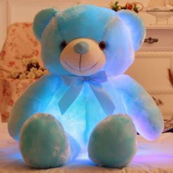 blue light up teddy bear 25cm