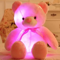 pink light up teddy bear 25cm