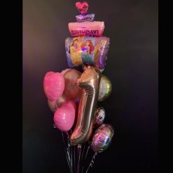 Princess number balloon bouquet